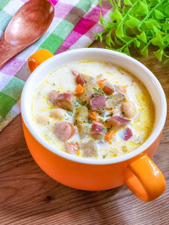 ♡さつまいもとお豆のミルクスープ♡-レシピのメイン写真