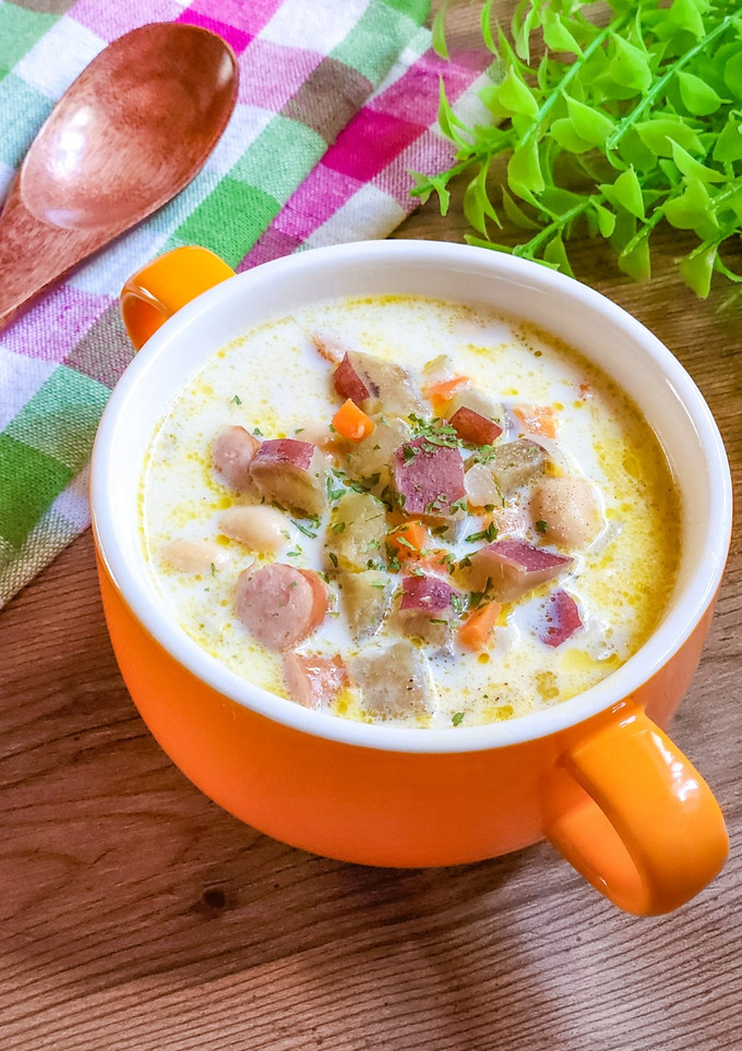 ♡さつまいもとお豆のミルクスープ♡-レシピのメイン写真