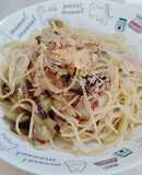 なすとかまぼこのガーリック醤油パスタ