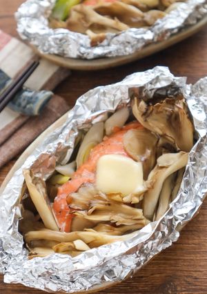 バタポンが絶品♡鮭と舞茸のホイル焼き-レシピのメイン写真