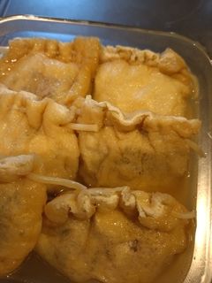 豚ひき肉、玉ねぎ、しらたきの巾着煮-レシピのメイン写真