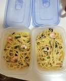 甘エビ＆青ネギの和風あっさり白出汁パスタ