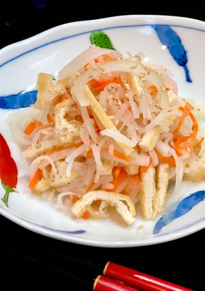 副菜に☆大根人参玉ねぎと油揚げの酢の物-レシピのメイン写真