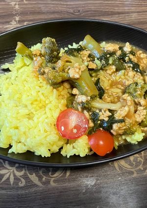 緑の夏野菜キーマ風カレー-レシピのメイン写真