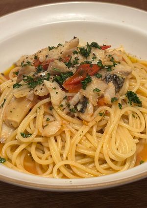 鱈とミニトマトのペペロンチーノ-レシピのメイン写真