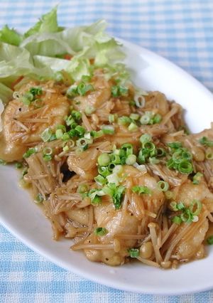 鶏むね肉のえのきソース絡め（バター醤油）-レシピのメイン写真
