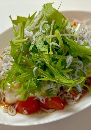 超簡単！しらすと水菜のだしポン酢豆腐-レシピのメイン写真