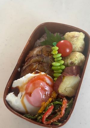息子弁当163焼き豚卵飯-レシピのメイン写真