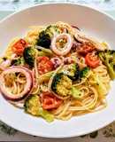 ランチ！ブロッコリーとイカの爽やかパスタ