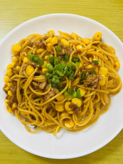 コーンとツナの和風スパゲッティ-レシピのメイン写真