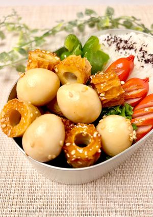 ちくわとうずら卵の甘辛弁当-レシピのメイン写真