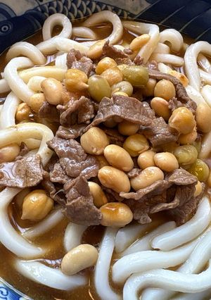 豆と牛肉のカレーうどん-レシピのメイン写真