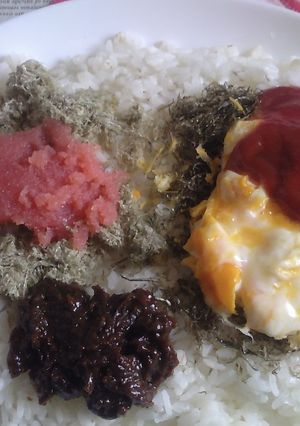 備蓄米でカフェ丼V86たらこ肉味噌炒り卵-レシピのメイン写真