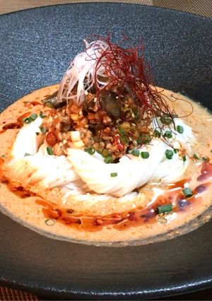 夏に食べたい旨辛ナスの坦々豆乳そうめん-レシピのメイン写真