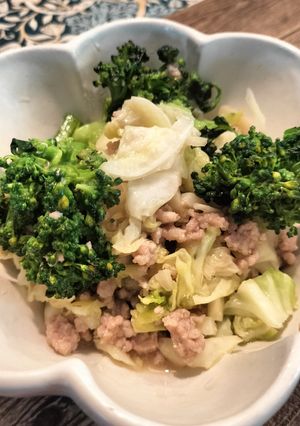 甘辛肉味噌★キャベツとブロッコリ炒め-レシピのメイン写真