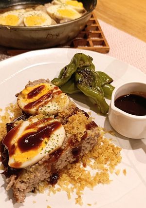 フライパンでドーン!丸めないビッグスコッチエッグ-レシピのメイン写真
