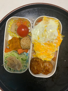 レンジ簡単中華風ロコモコ味オムライス弁当-レシピのメイン写真