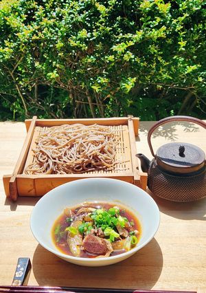 ラム肉とナスのつけ蕎麦&うどん♪ランチ-レシピのメイン写真