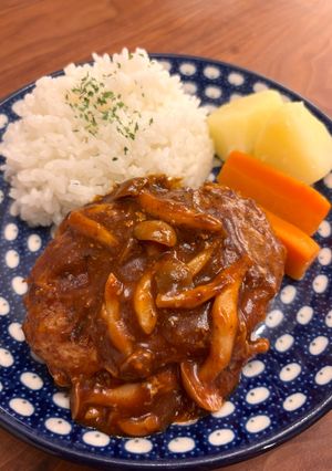 デミきのこハンバーグ-レシピのメイン写真