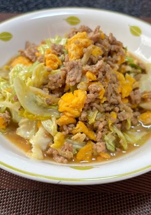 キャベツ🥬卵🥚肉🥩味噌炒め😃-レシピのメイン写真