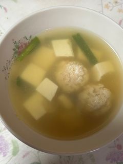 しょうが団子と豆腐・ニラのスープ-レシピのメイン写真