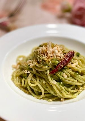 お茶の新芽のパスタ✽ペスト・ジェノベーゼ-レシピのメイン写真