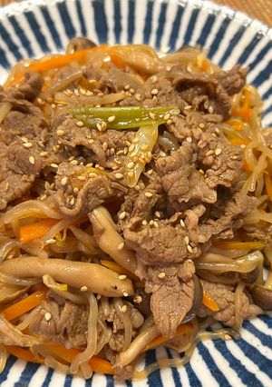 しらたきでヘルシー簡単！牛肉のチャプチェ-レシピのメイン写真