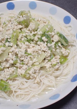 鶏ひき肉のレモンペッパーそうめん-レシピのメイン写真