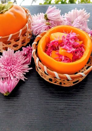 柿ともって菊の甘酢浸し-レシピのメイン写真