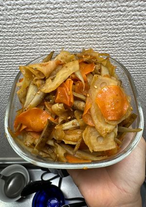 【作り置き】蓮根と人参とごぼうのきんぴら-レシピのメイン写真