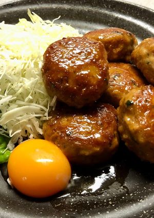 えのき入り照り焼きつくね（月見）-レシピのメイン写真