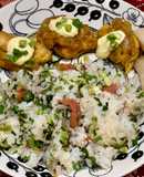 カレー粉チキンとサラダライスワンプレート