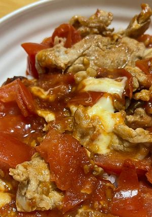 豚肉とチーズのトマト丼-レシピのメイン写真