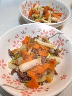 【減塩】白菜とにんじんのひき肉炒め-レシピのメイン写真