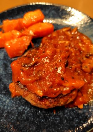 トマトガーリックソースのハンバーグ-レシピのメイン写真