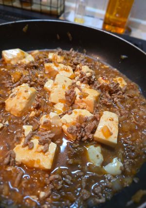 韓国人夫の為のピリ辛玉ねぎ麻婆豆腐-レシピのメイン写真