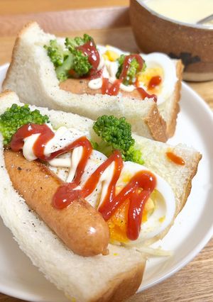 食パンで簡単❗️なんちゃってホットドッグ🌭-レシピのメイン写真