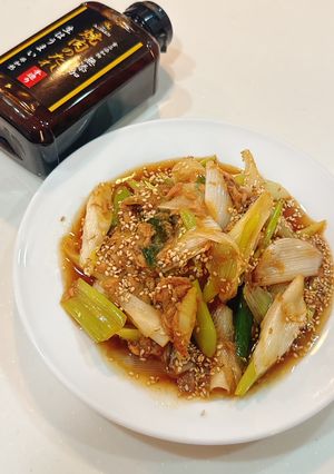 焼肉の生だれで作る時短レンチン無限長ネギ-レシピのメイン写真