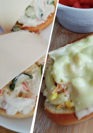 マヨサラダパン*リメイクお惣菜パン-レシピのメイン写真
