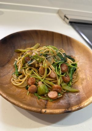 ほうれん草とソーセージの柚子胡椒パスタ-レシピのメイン写真