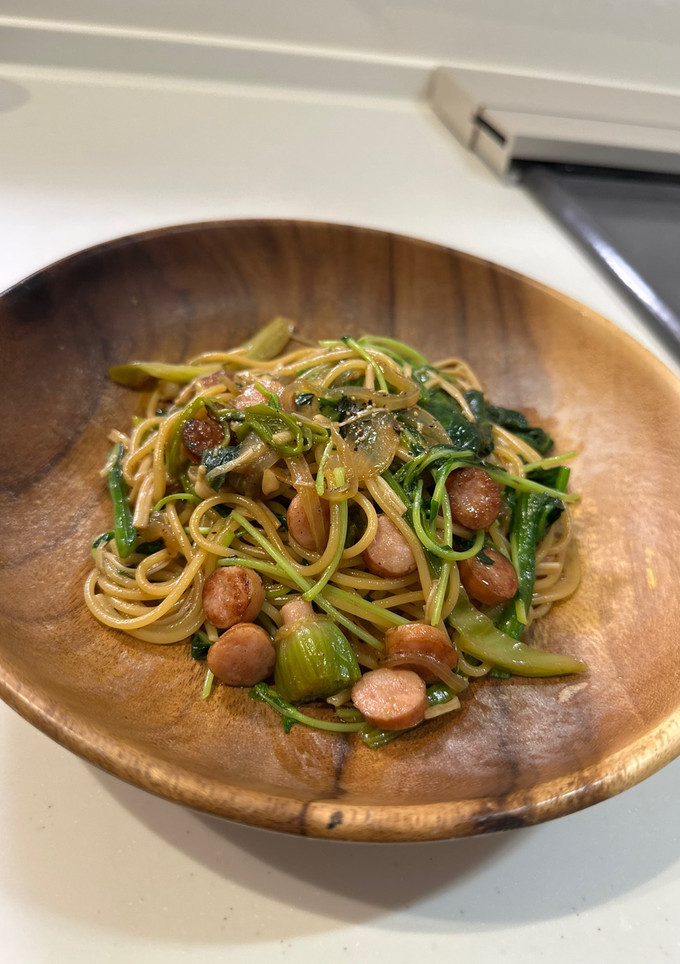 ほうれん草とソーセージの柚子胡椒パスタ-レシピのメイン写真