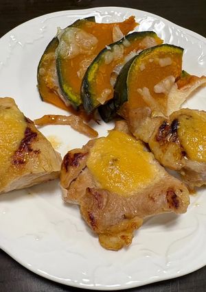 鶏肉の味噌マヨ焼き&南瓜のチーズ焼き-レシピのメイン写真