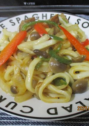 ハンバーグ入り 焼きうどん😋-レシピのメイン写真