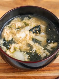とろ~り♡お餅と海苔のたまごスープ-レシピのメイン写真