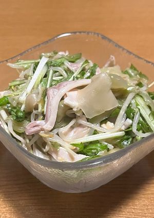 シャキシャキ野菜と豚ガツザーサイのサラダ-レシピのメイン写真