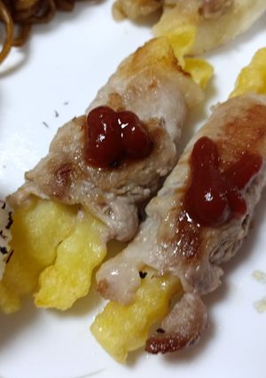フライドポテトの豚こま巻き-レシピのメイン写真