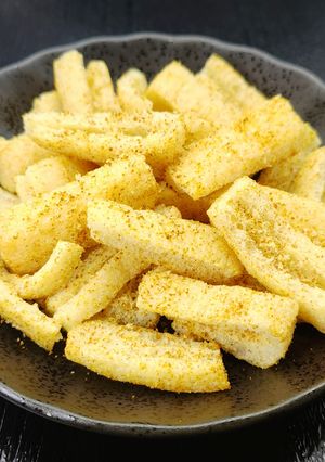 レンジ4分！サクサク油揚げのカレースナックおやつ-レシピのメイン写真