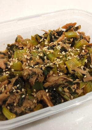 大根の葉とツナの炒め物【ホットクック】-レシピのメイン写真