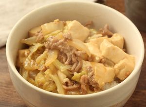 簡単節約【白菜と豆腐のひき肉あんかけ丼】-レシピのメイン写真
