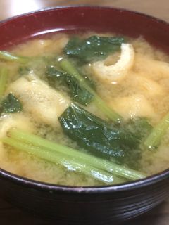 小松菜と油揚げの味噌汁-レシピのメイン写真